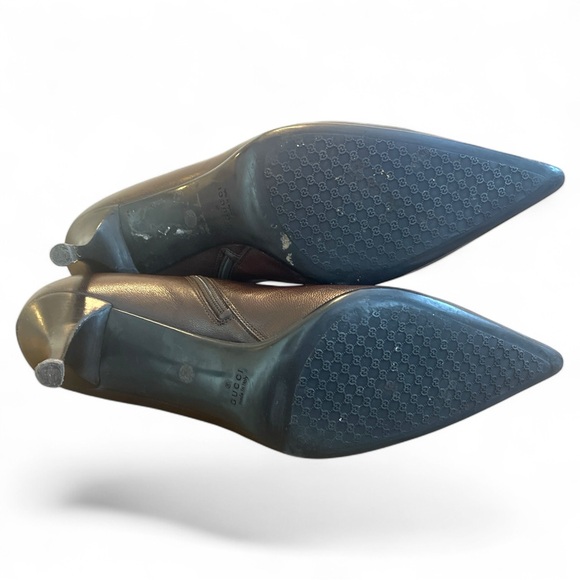 AUTHENTIC GUCCI Brown Leather Pointed Ankle Heel Boot Women’s 11 Designer - Picture 6 of 11